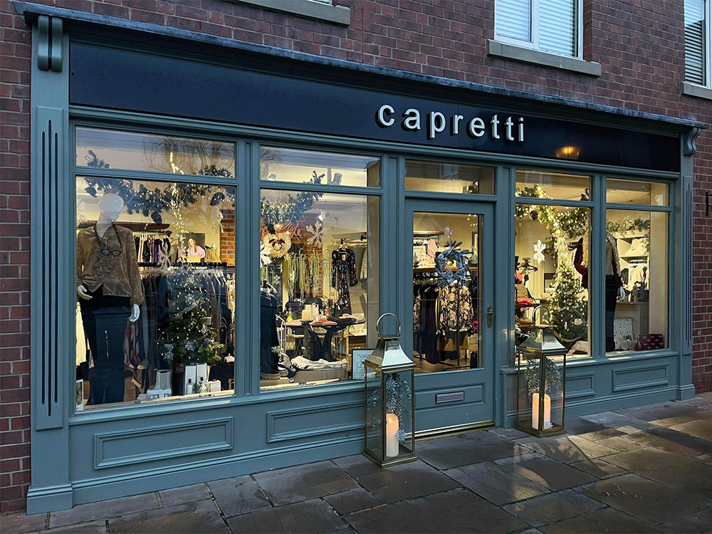 Capretti shop at night
